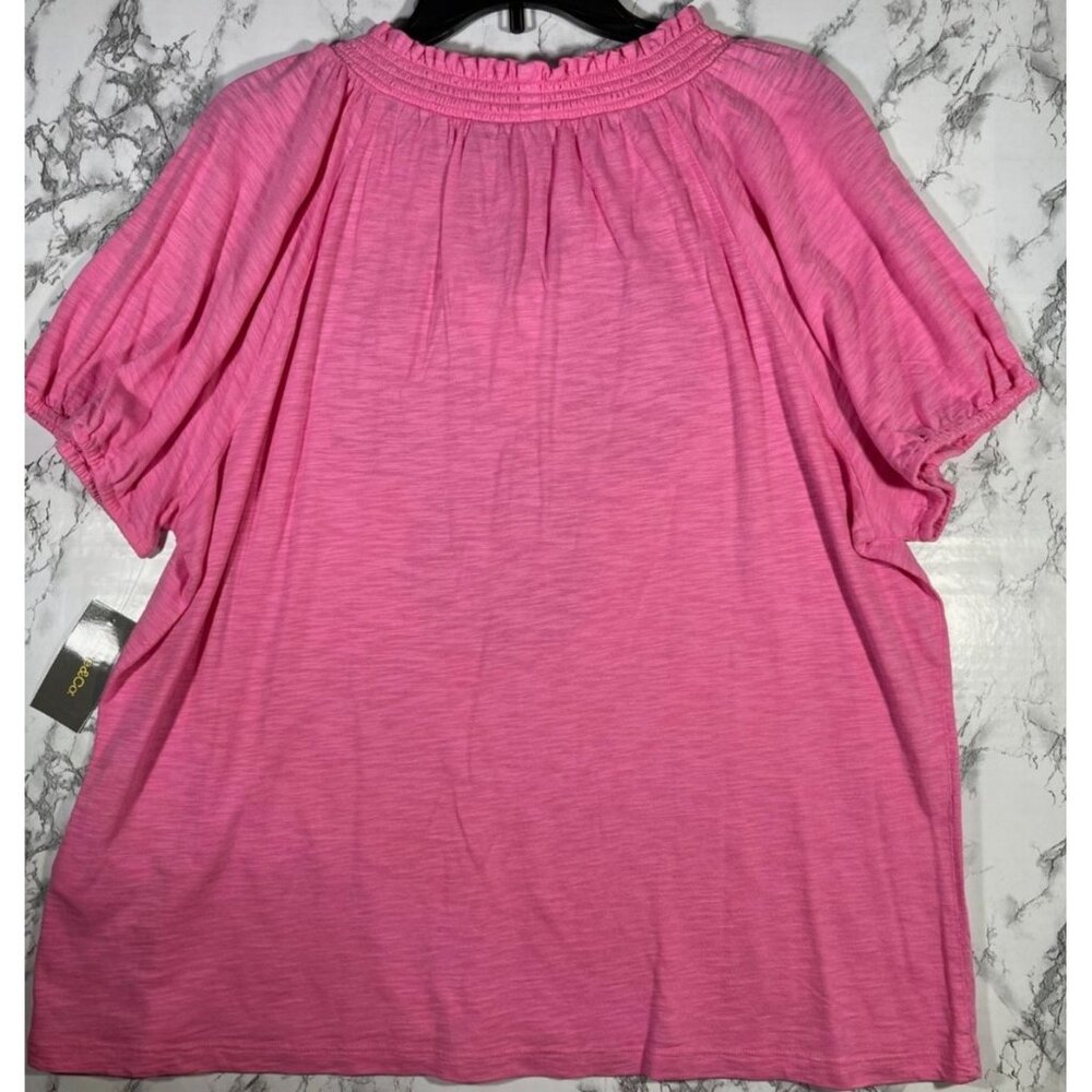 Style & Co. Womens Escape Pink Embroidered Vacay Top Size XL - Picture 2 of 6
